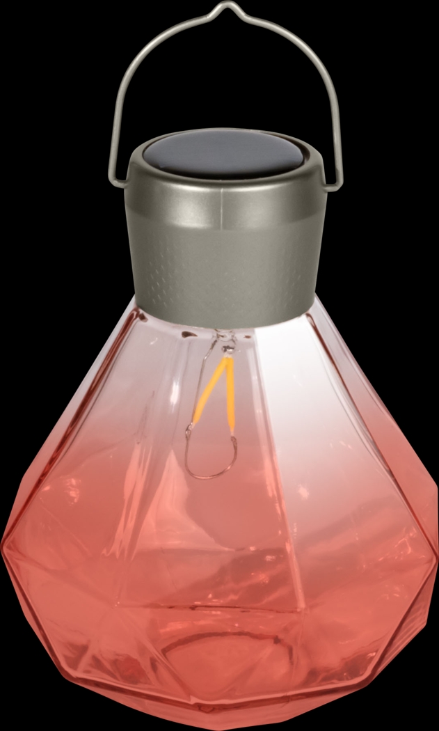 Jewel Beam Pink Outdoor Solar Lantern - Thumbnail - Image 1