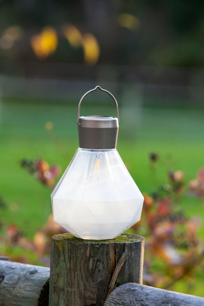 Jewel Beam White Outdoor Solar Lantern - Thumbnail - Image 2