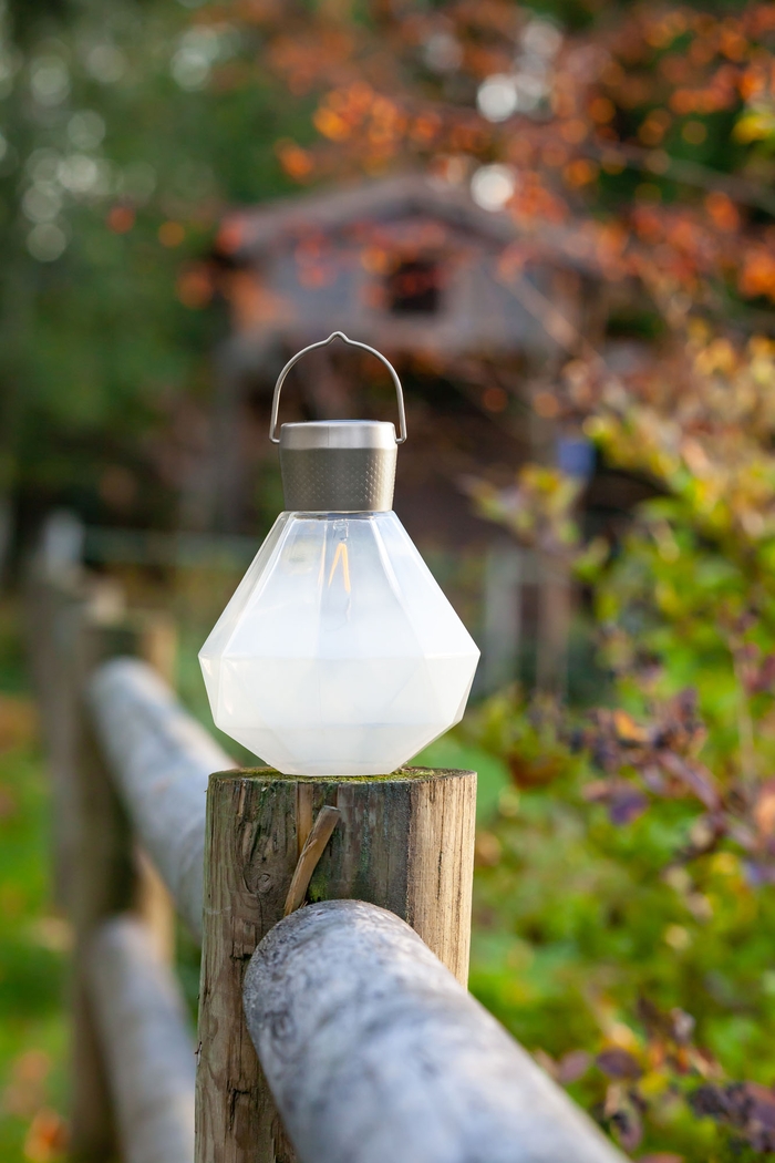 Jewel Beam White Outdoor Solar Lantern - Thumbnail - Image 3