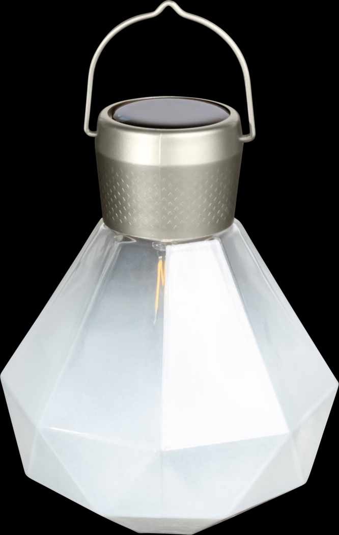 Jewel Beam White Outdoor Solar Lantern - Thumbnail - Image 1