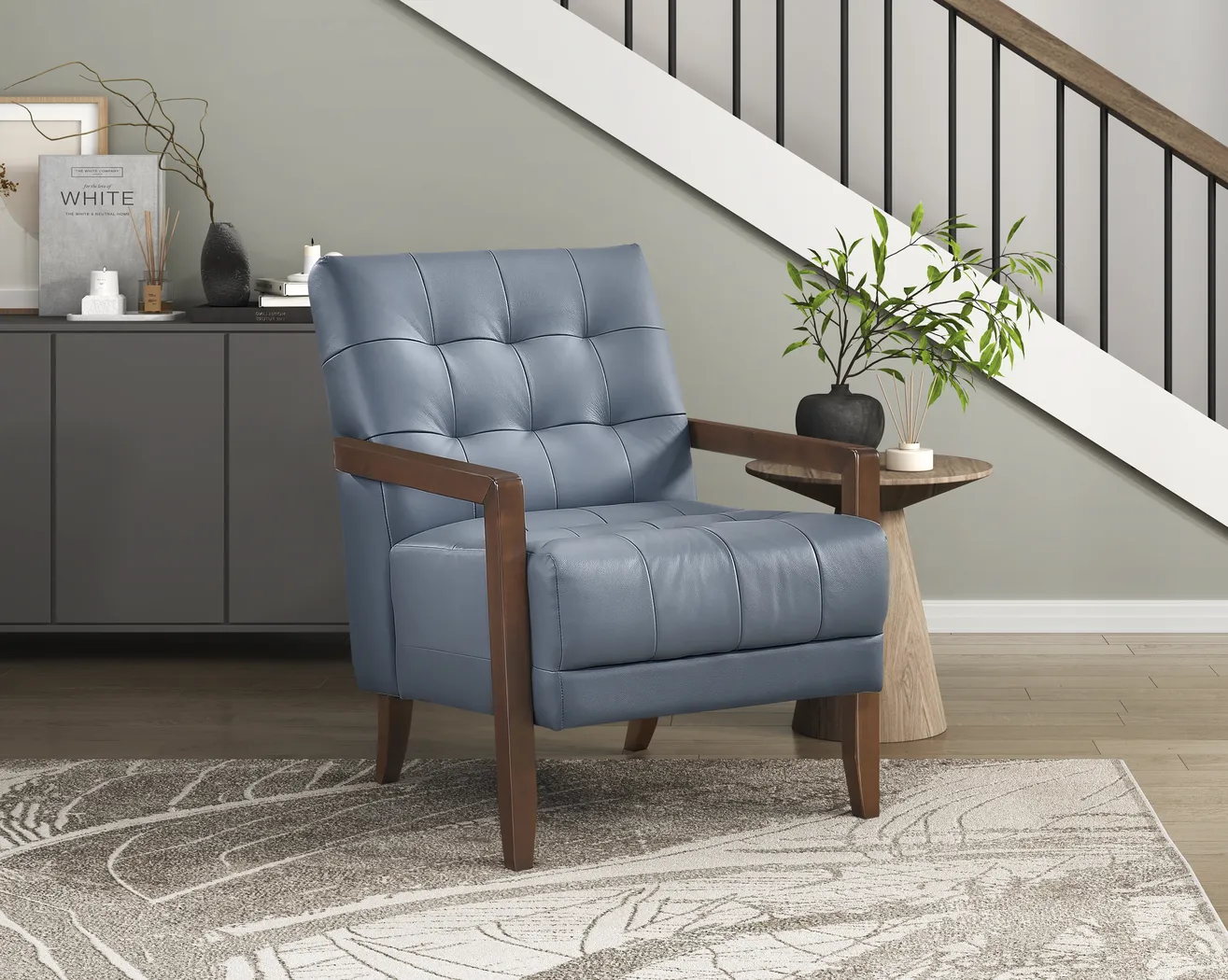 Jexa Blue Accent Chair - Thumbnail - Image 2