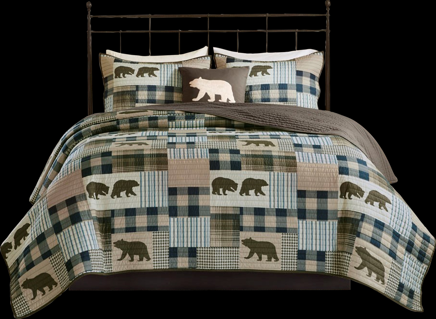 Jezper Brown 4 pc Full/ Quilt Set - Thumbnail - Image 1