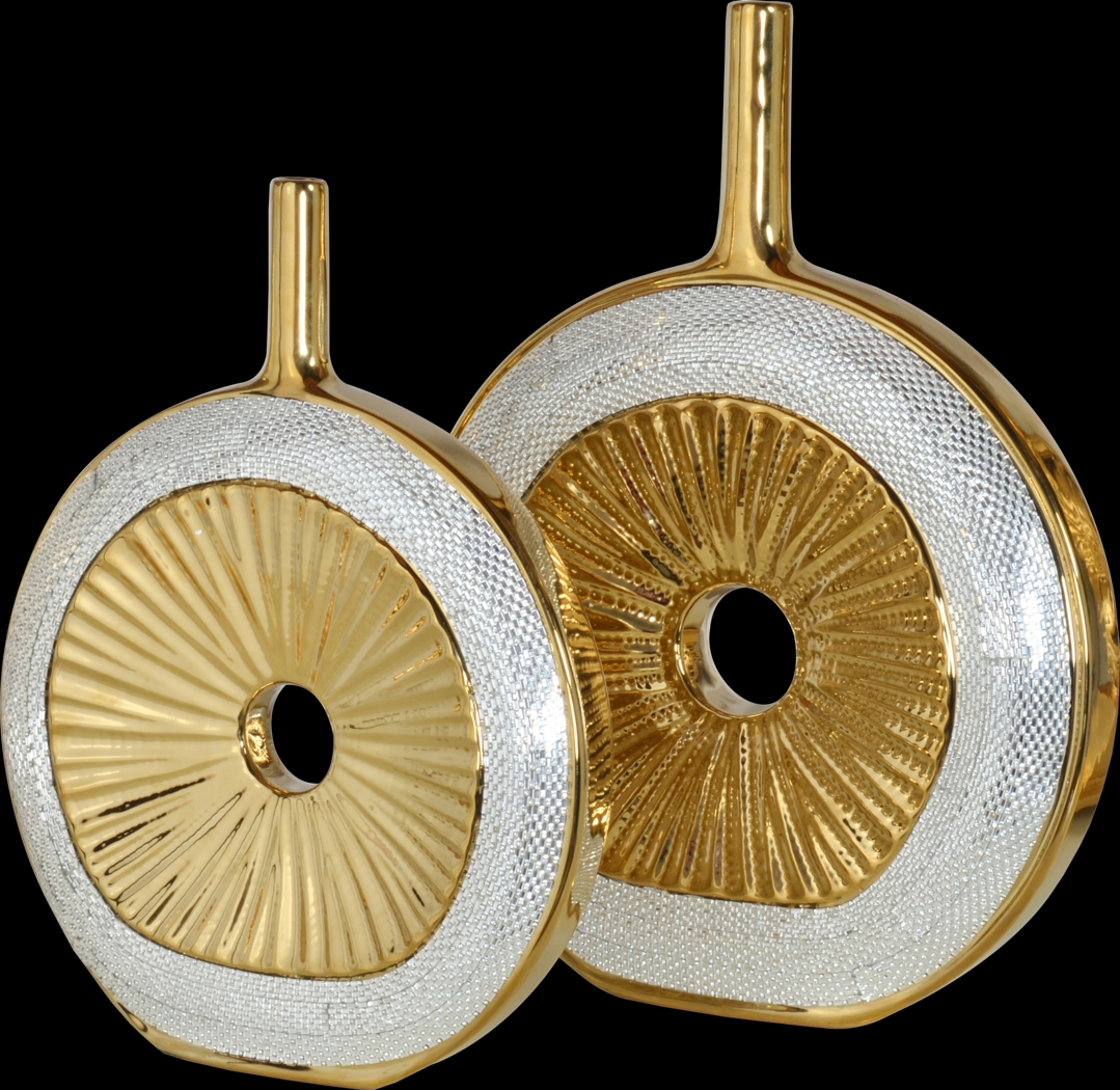 Jibril Gold Vase, Set of 2 - Thumbnail - Image 1