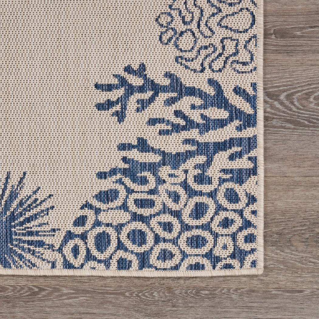 Jidama White/Blue 5'3 x 7' Indoor/Outdoor Rug - Thumbnail - Image 7