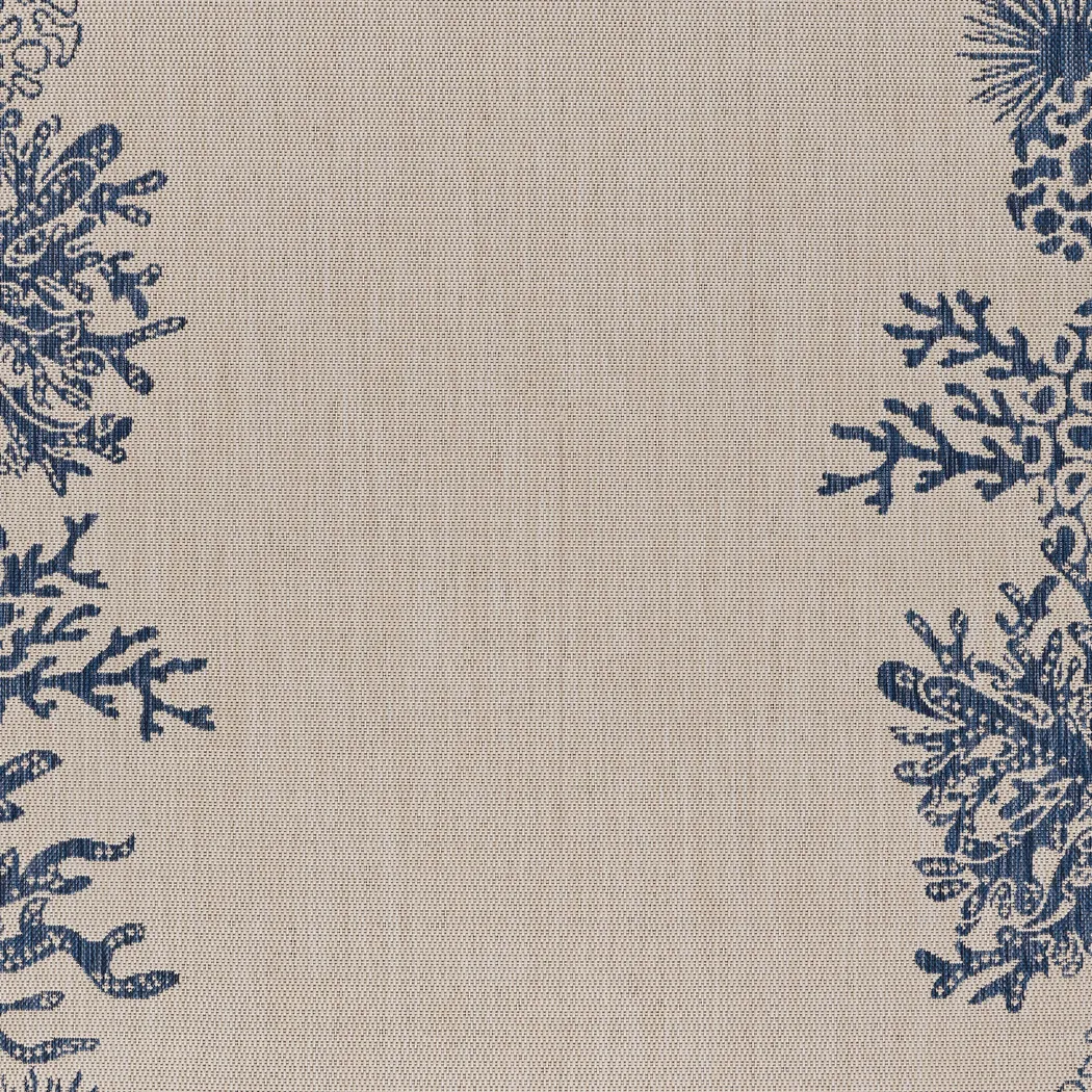 Jidama White/Blue 7'6 x 9'5 Indoor/Outdoor Rug - Thumbnail - Image 3