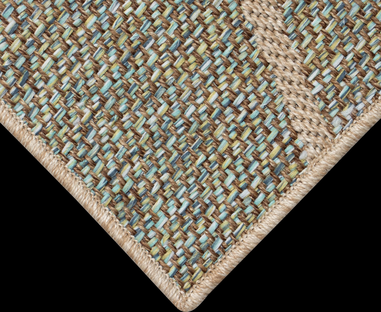 Jilaba Blue 7'10 x 9'10 Indoor/Outdoor Rug - Thumbnail - Image 3
