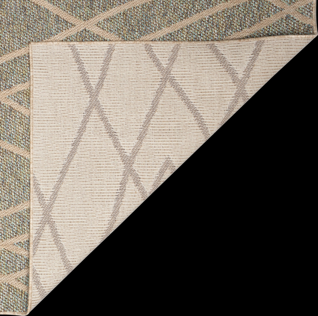 Jilaba Blue 7'10 x 9'10 Indoor/Outdoor Rug - Thumbnail - Image 4