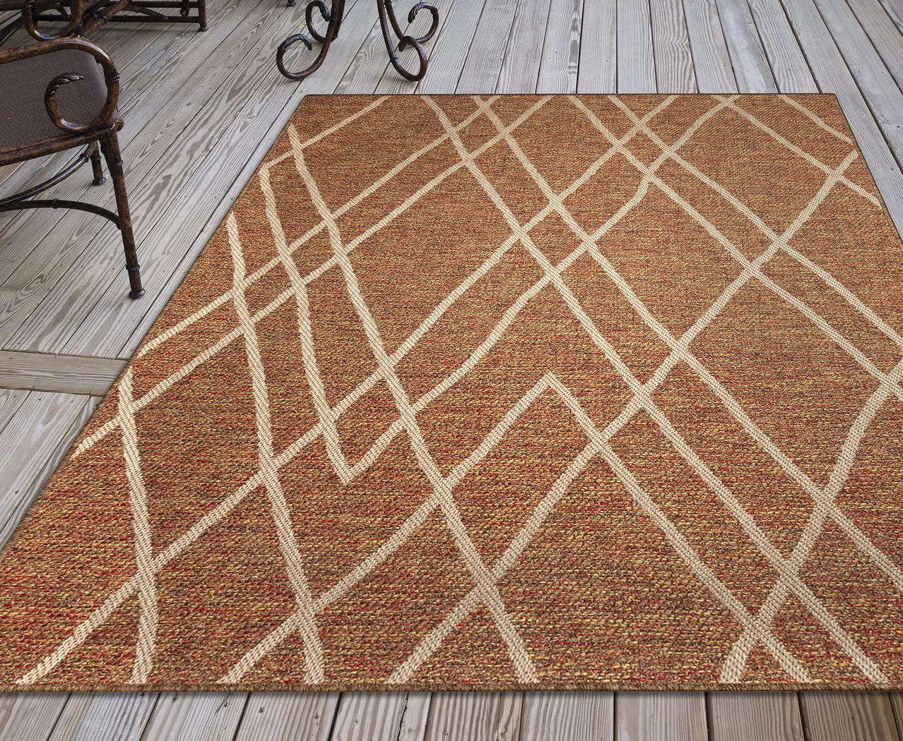 Jilaba Rust 5'3 x 7'3 Indoor/Outdoor Rug - Thumbnail - Image 8