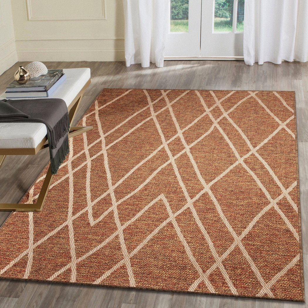 Jilaba Rust 7'10 x 9'10 Indoor/Outdoor Rug - Thumbnail - Image 2