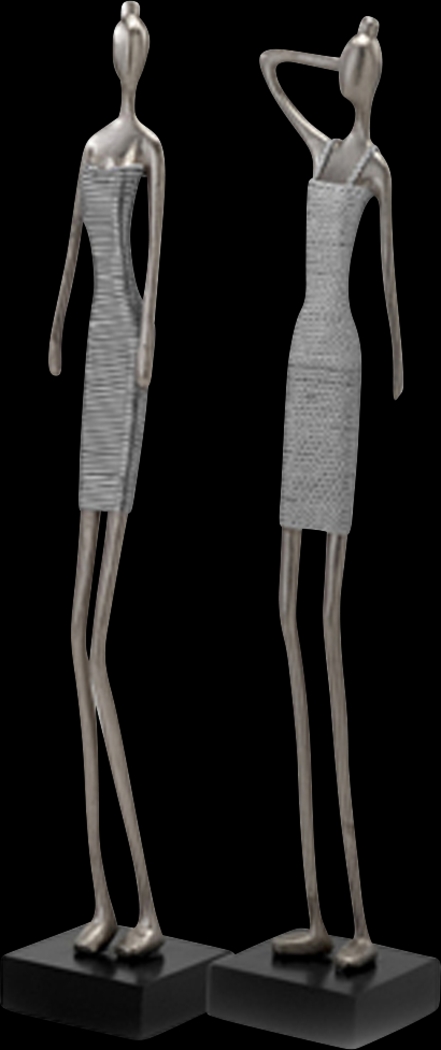 Jill & Joyce Silver Sculptures Set of 2 - Thumbnail - Image 1