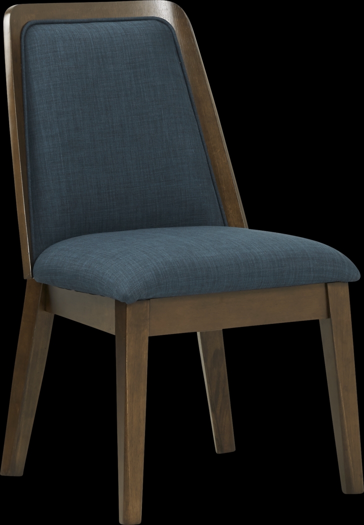 Delmon Walnut 5 Pc Oval Dining Set with Sapphire Chairs - Thumbnail - Image 3