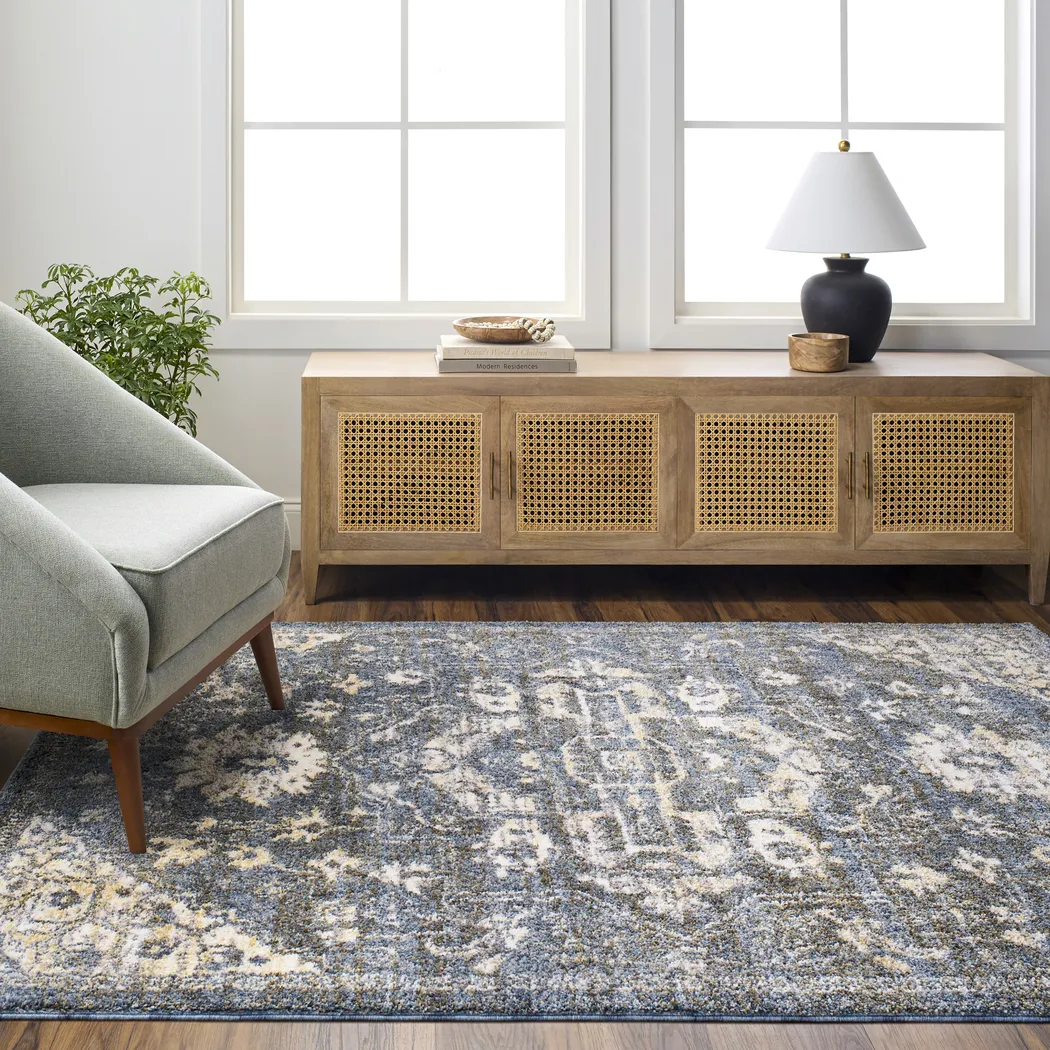 Jilria Blue 5'3 x 7' Area Rug - Thumbnail - Image 2