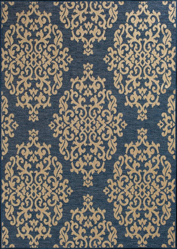 Jimelle Blue 7'10 x 9'10 Indoor/Outdoor Rug - Thumbnail - Image 1