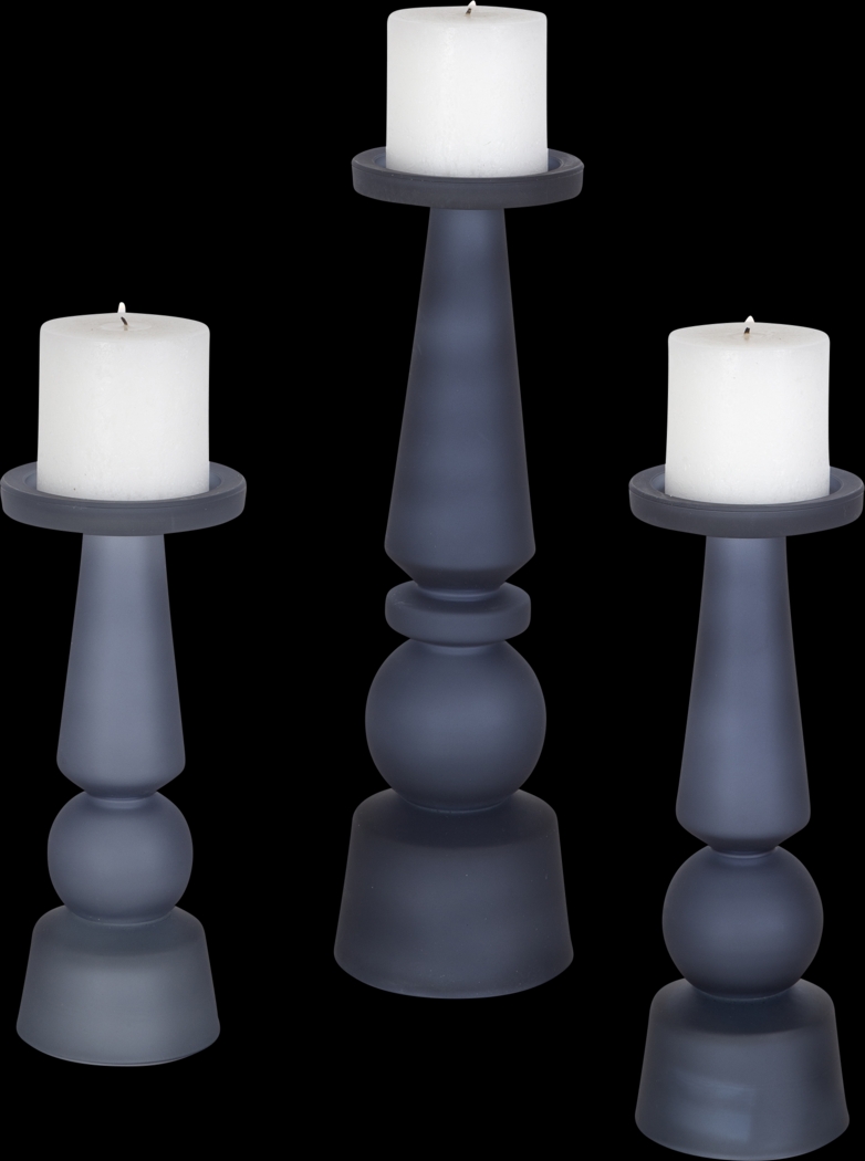 Jionna Blue Candle Holder, Set of 3 - Thumbnail - Image 1