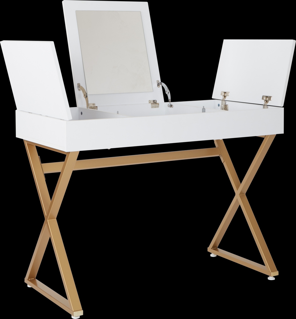 Joelette White Vanity Desk - Thumbnail - Image 2