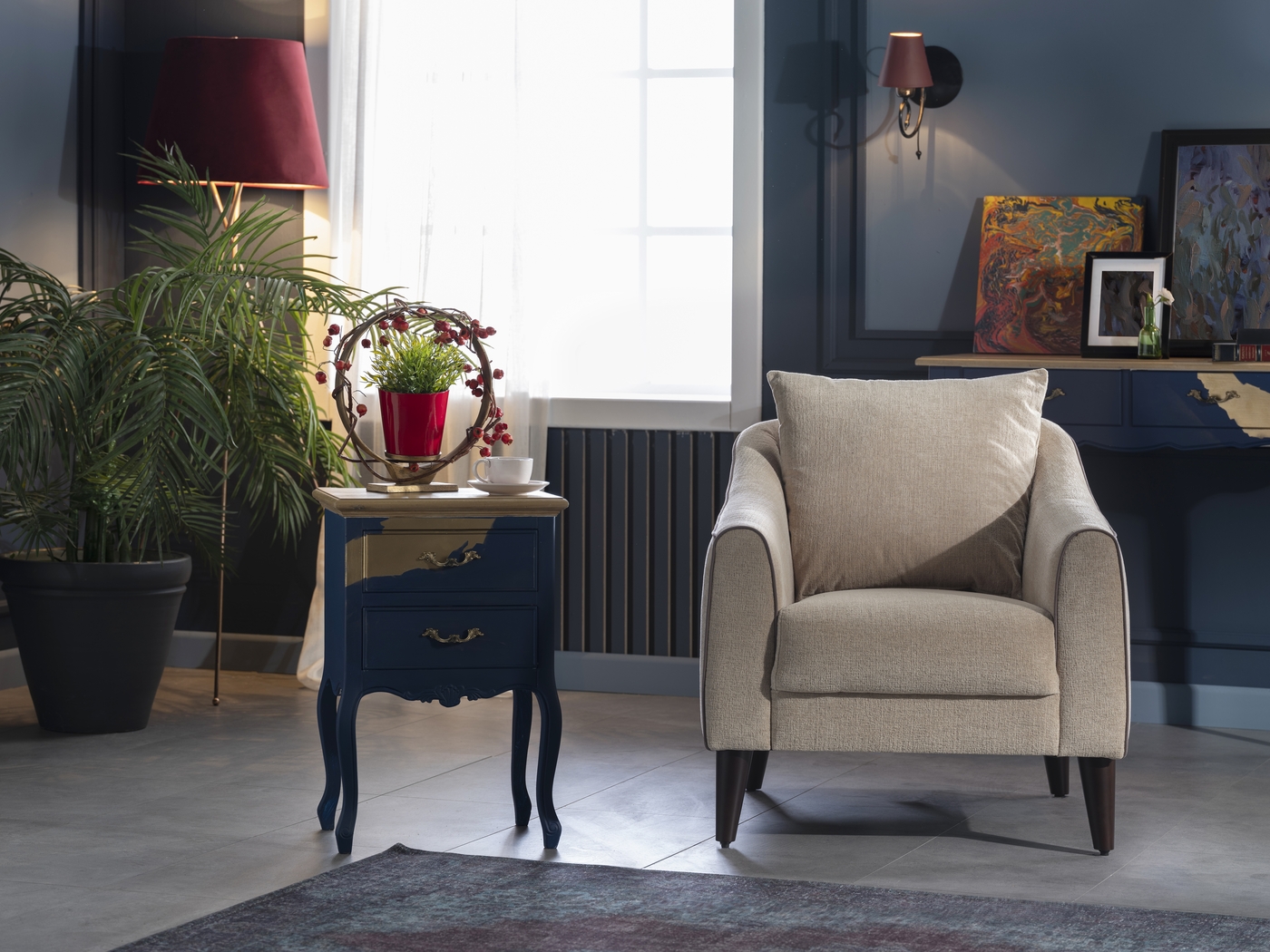 Johnstoun Beige Accent Chair - Thumbnail - Image 4