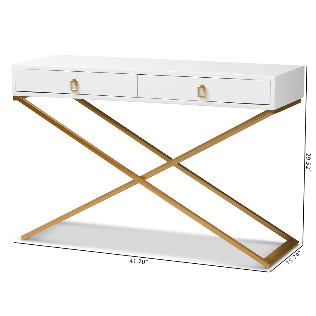 Joien White Sofa Table - Thumbnail - Image 10