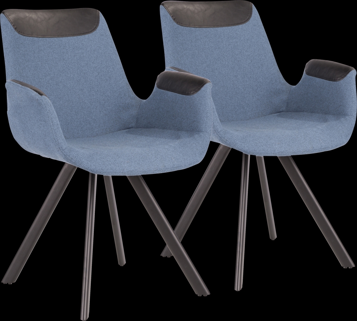 Jolena Blue Arm Chair, Set of 2 - Thumbnail - Image 1