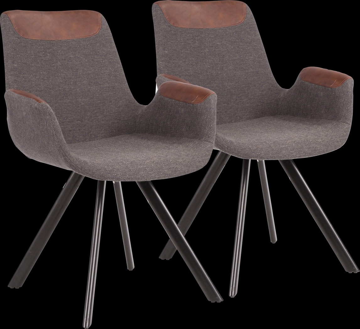 Jolena Gray Arm Chair, Set of 2 - Thumbnail - Image 1