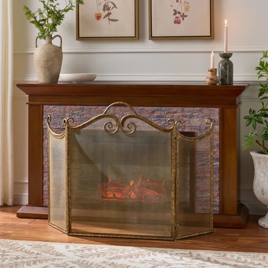 Jolmuse Brass Fireplace Screen - Thumbnail - Image 2