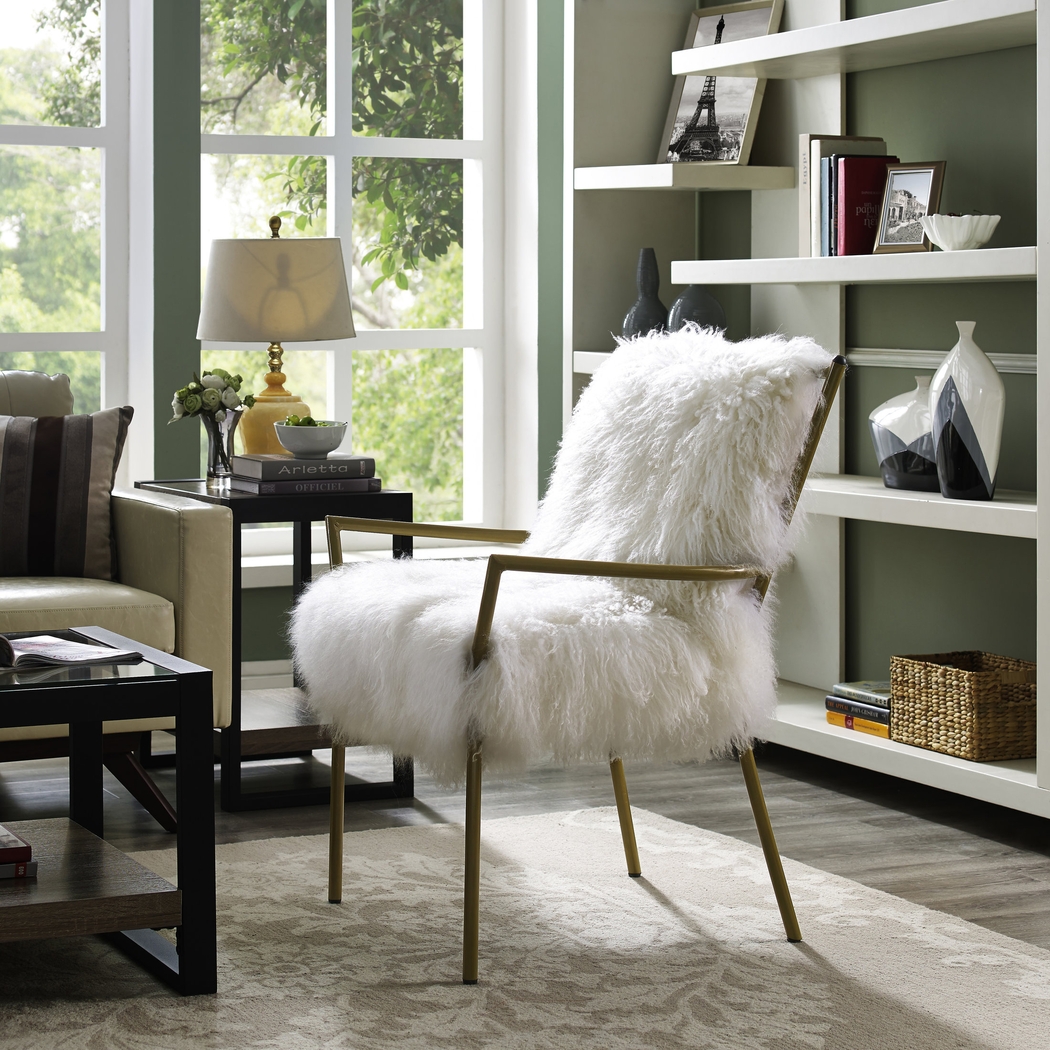 Jonna White Accent Chair - Thumbnail - Image 2
