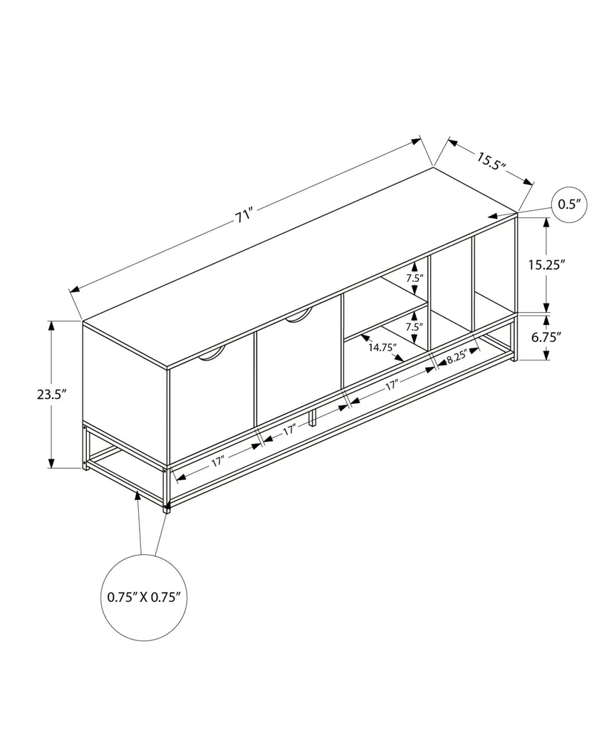 Jontray Black 72 in. Console - Thumbnail - Image 5