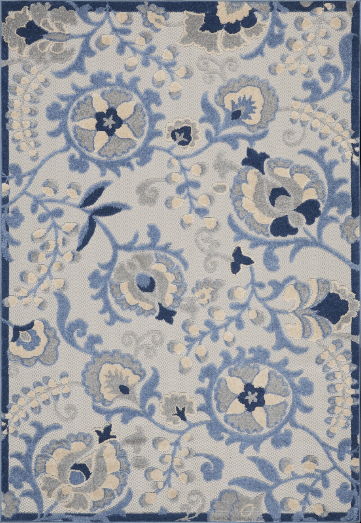 Jordonia Blue/Gray 5'3 x 7'5 Indoor/Outdoor Rug - Thumbnail - Image 1
