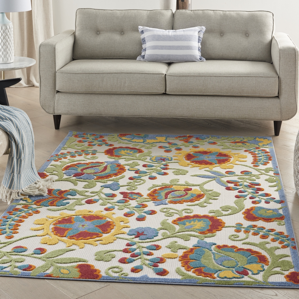 Jordonia Ivory/Multi 5'3 x 7'5 Indoor/Outdoor Rug - Thumbnail - Image 4