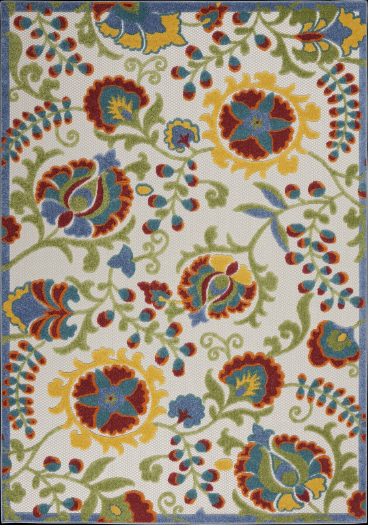 Jordonia Ivory/Multi 5'3 x 7'5 Indoor/Outdoor Rug - Thumbnail - Image 1