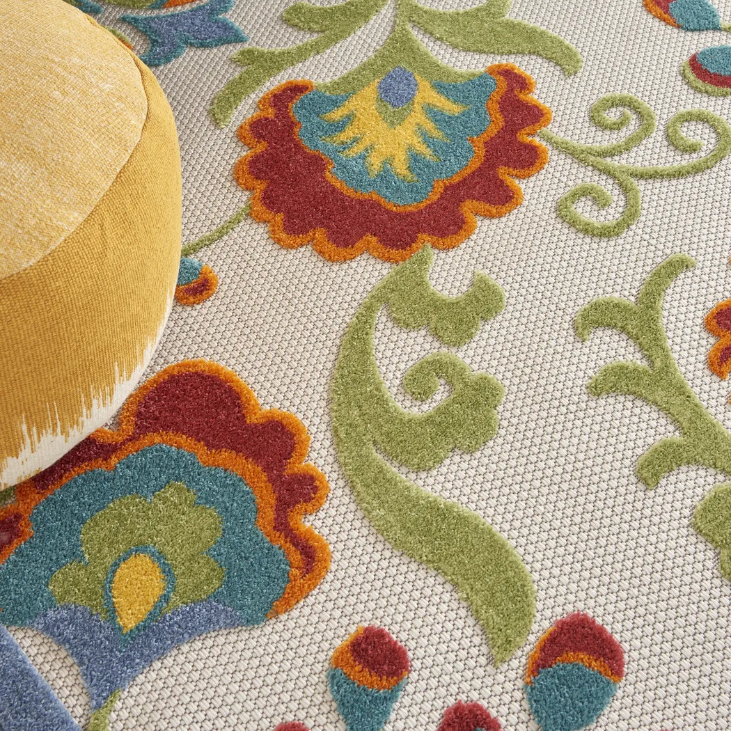 Jordonia Ivory/Multi 7'10 x 10'6 Indoor/Outdoor Rug - Thumbnail - Image 5