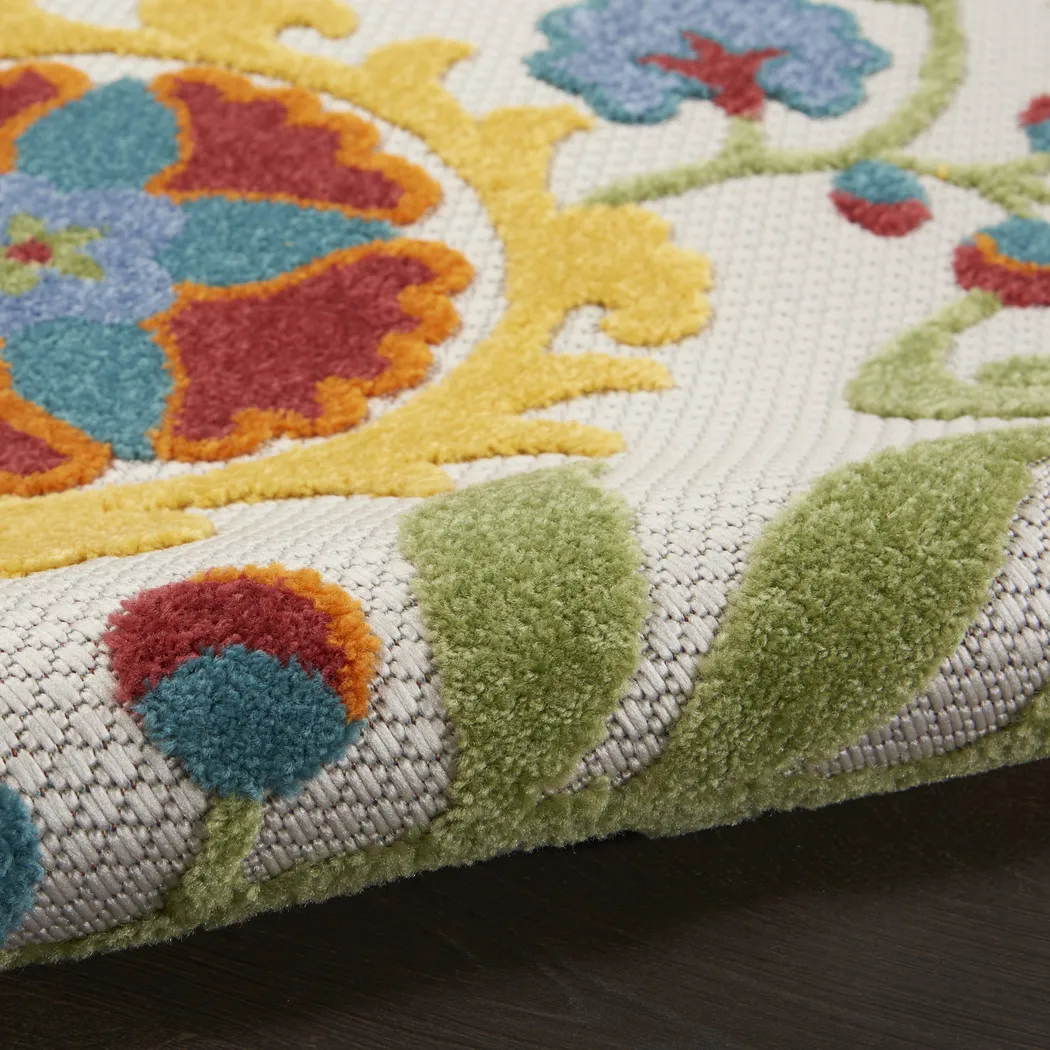 Jordonia Ivory/Multi 7'10 x 10'6 Indoor/Outdoor Rug - Thumbnail - Image 9