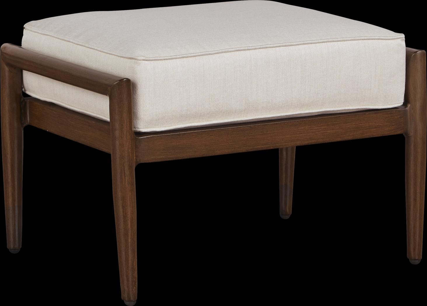 Jorgen Bronze Outdoor Ottoman with Vanilla Cushion - Thumbnail - Image 1