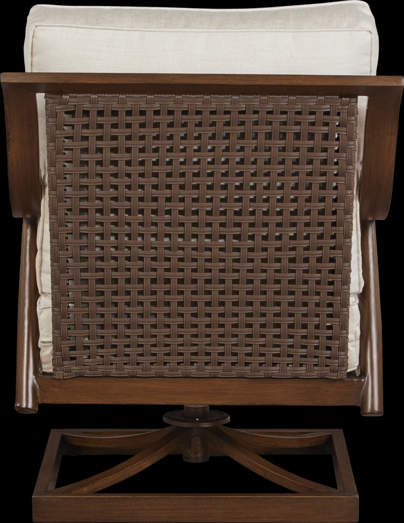 Jorgen Bronze Outdoor Swivel Chair with Vanilla Cushions - Thumbnail - Image 2