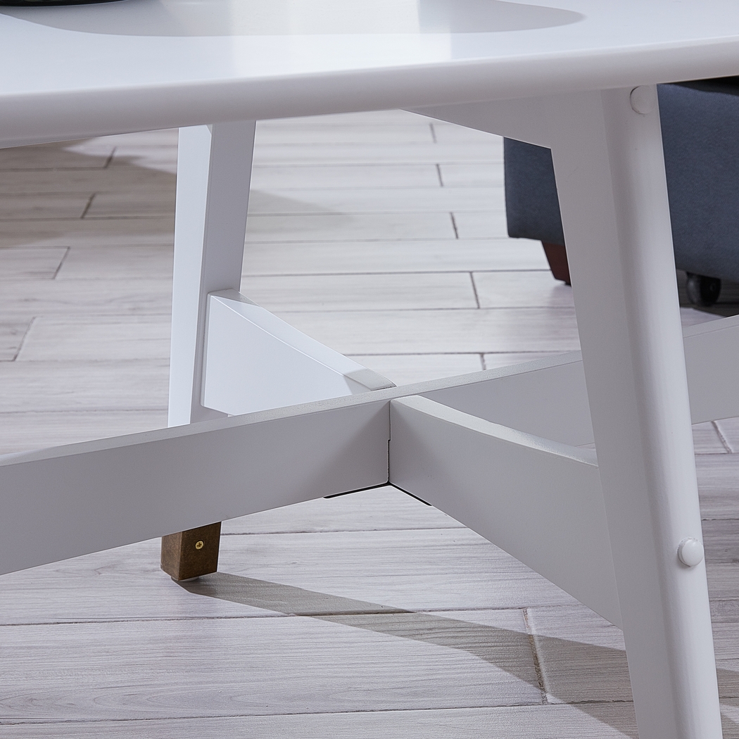 Jorine White Round Cocktail Table - Thumbnail - Image 3