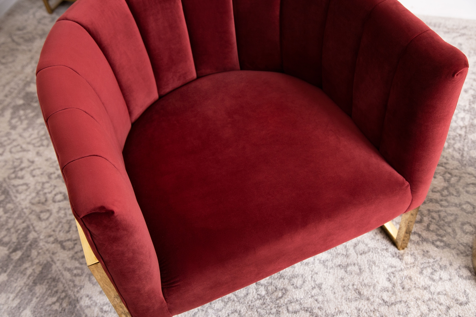 Josline Burgundy Accent Chair - Thumbnail - Image 5