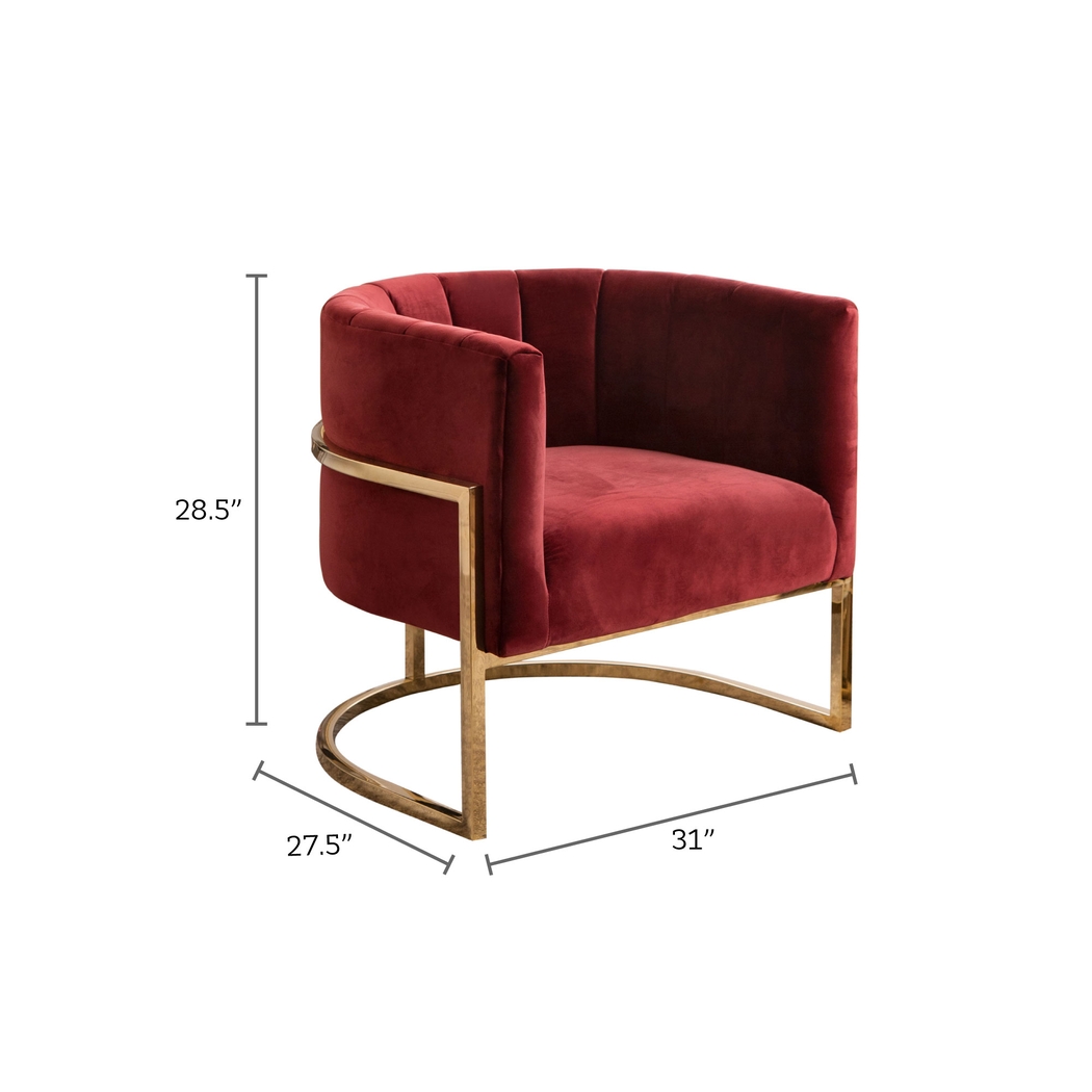 Josline Burgundy Accent Chair - Thumbnail - Image 6