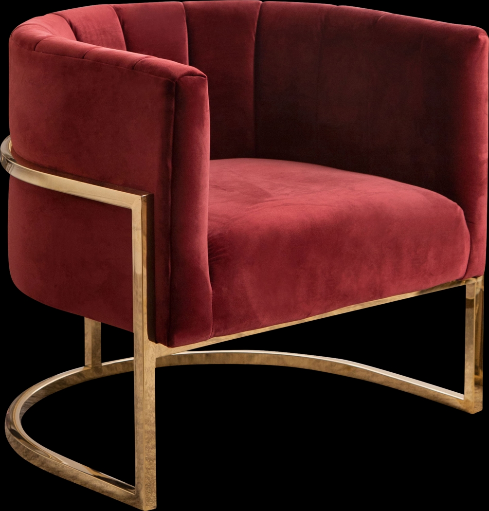 Josline Burgundy Accent Chair - Thumbnail - Image 1