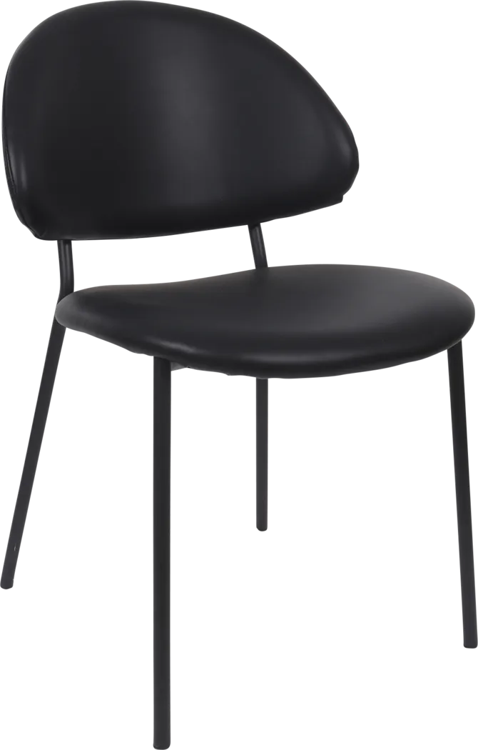 Joud Black Side Chair, Set of 4 - Thumbnail - Image 4