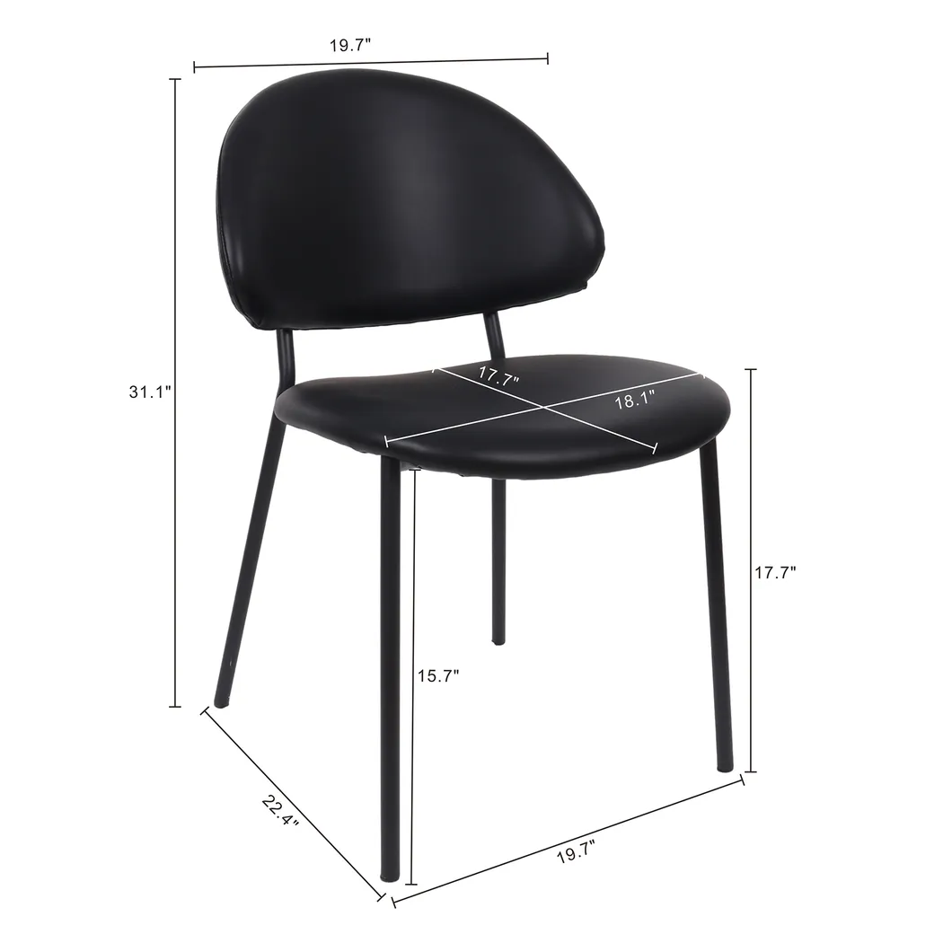 Joud Black Side Chair, Set of 4 - Thumbnail - Image 8
