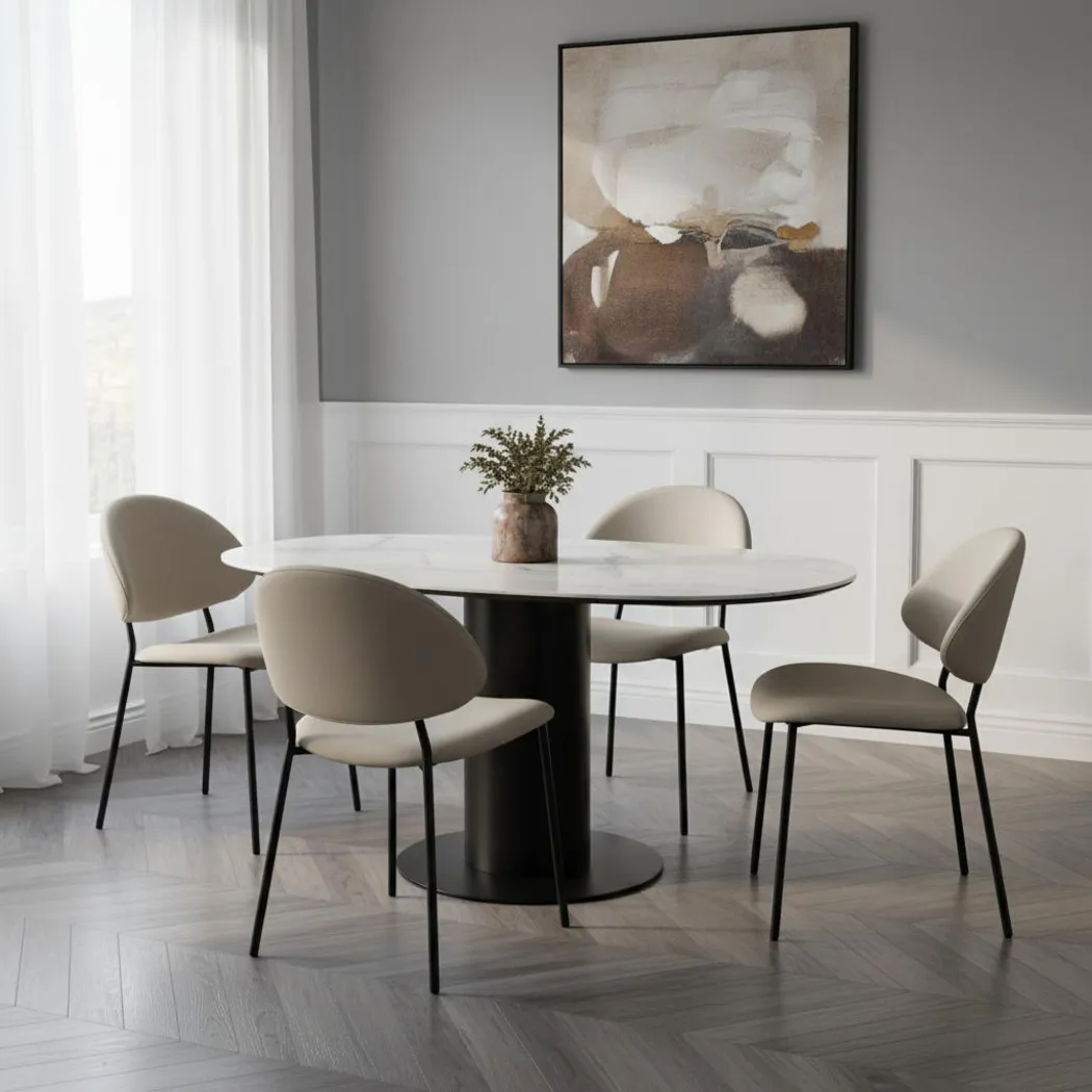 Joud Gray Side Chair, Set of 4 - Thumbnail - Image 2