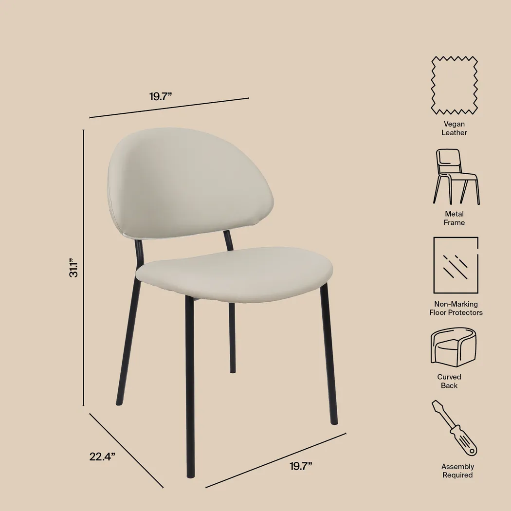 Joud Gray Side Chair, Set of 4 - Thumbnail - Image 8