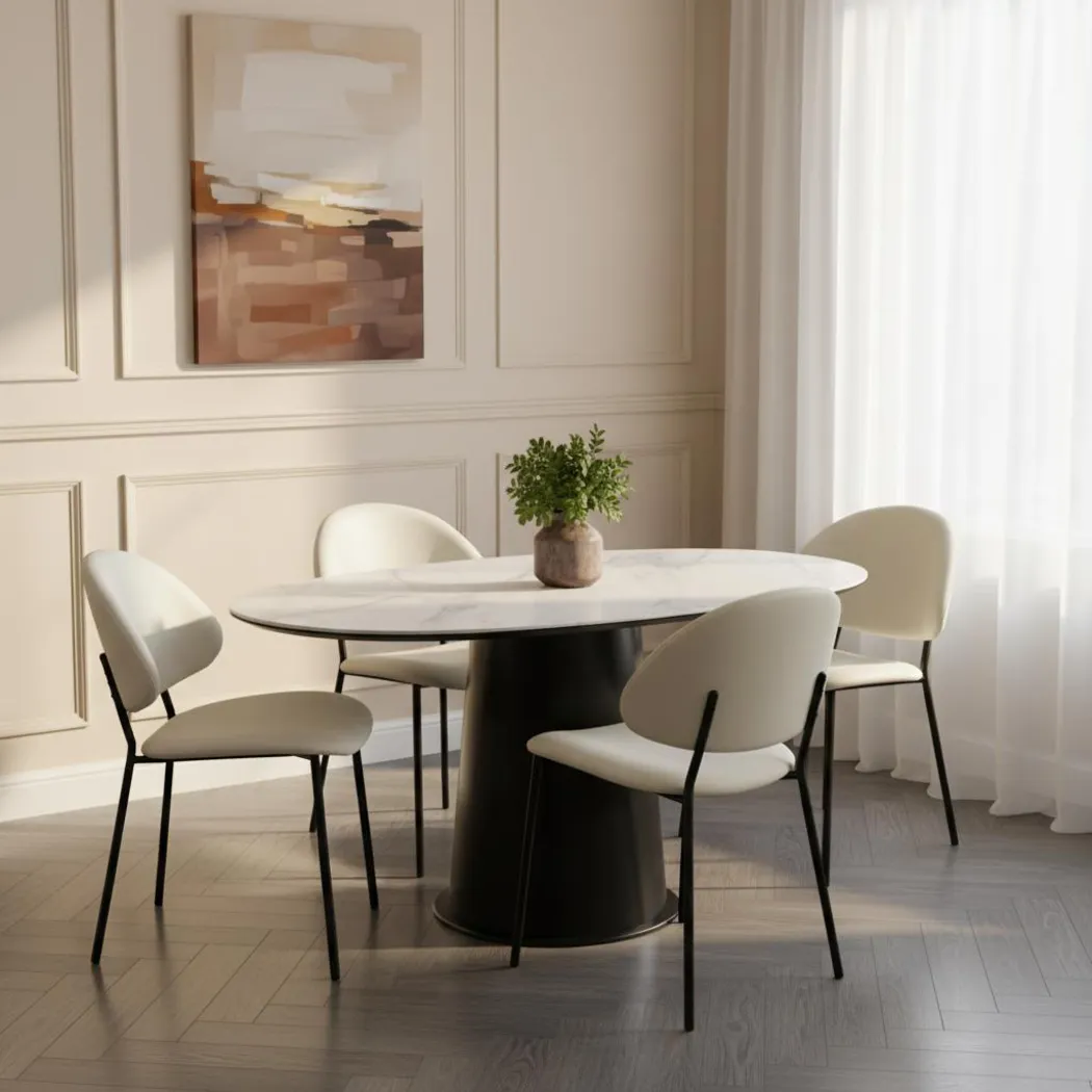 Joud White Side Chair, Set of 4 - Thumbnail - Image 2