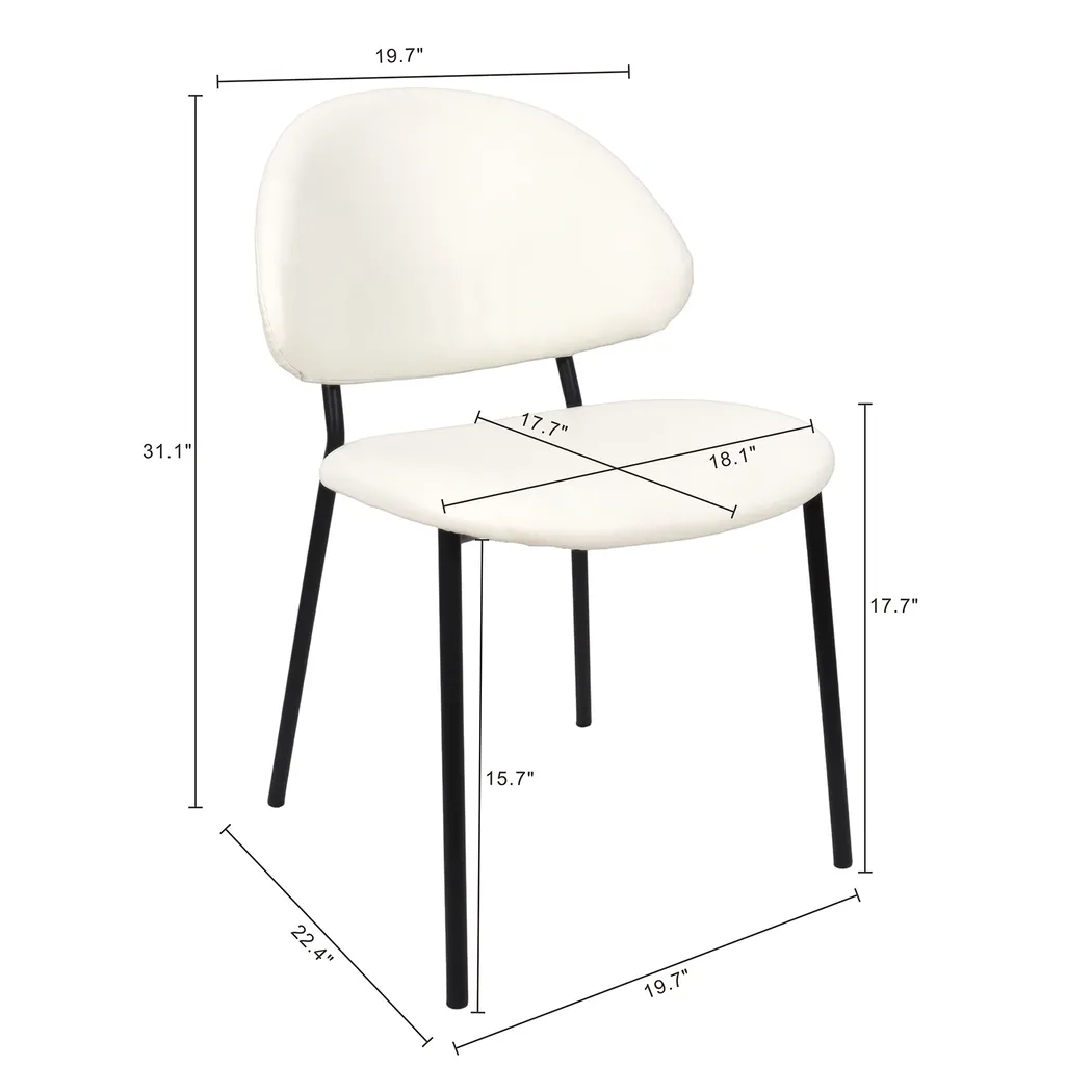 Joud White Side Chair, Set of 4 - Thumbnail - Image 7