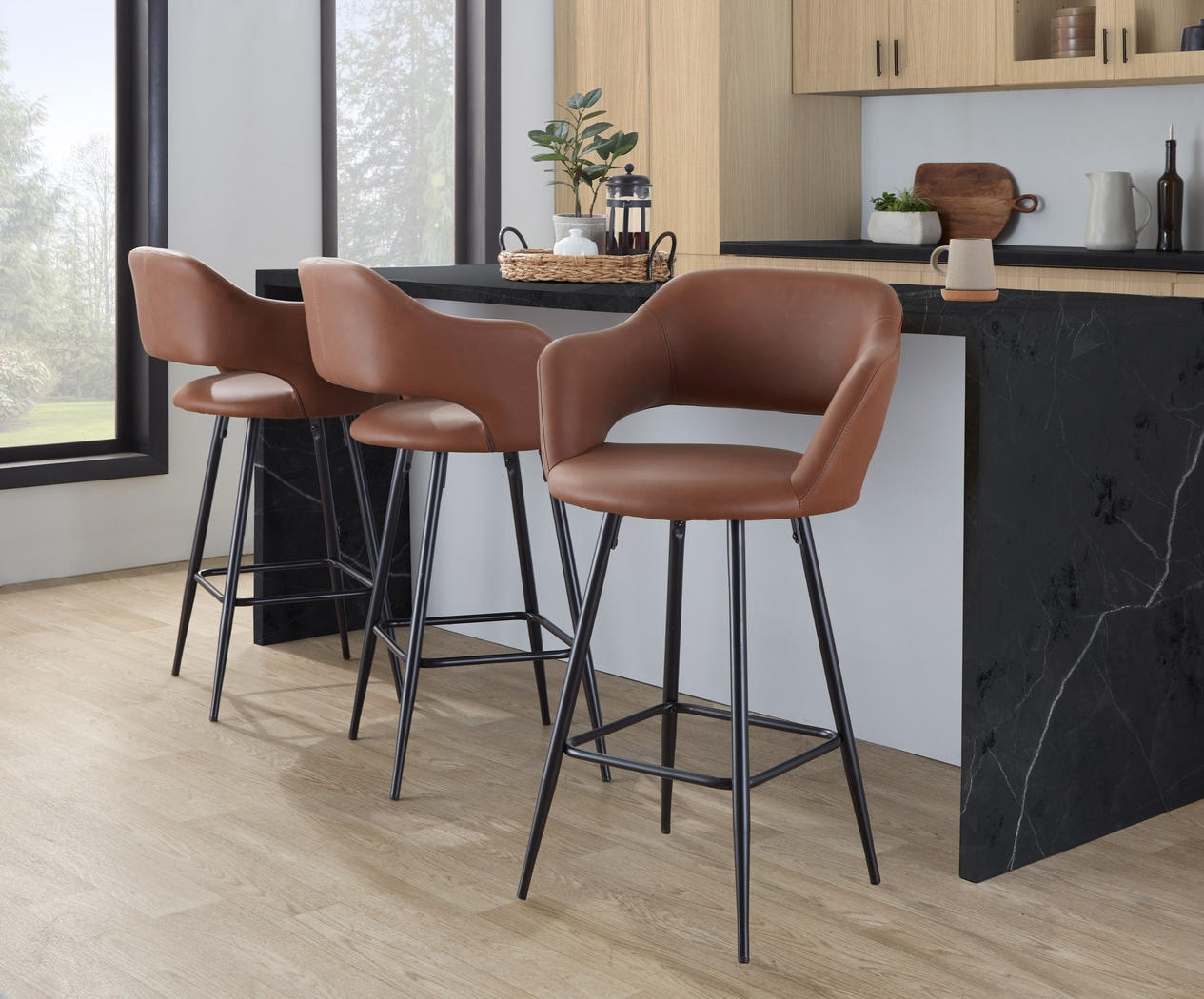 Jouett Brown Counter Height Stool, Set of 2 - Thumbnail - Image 3