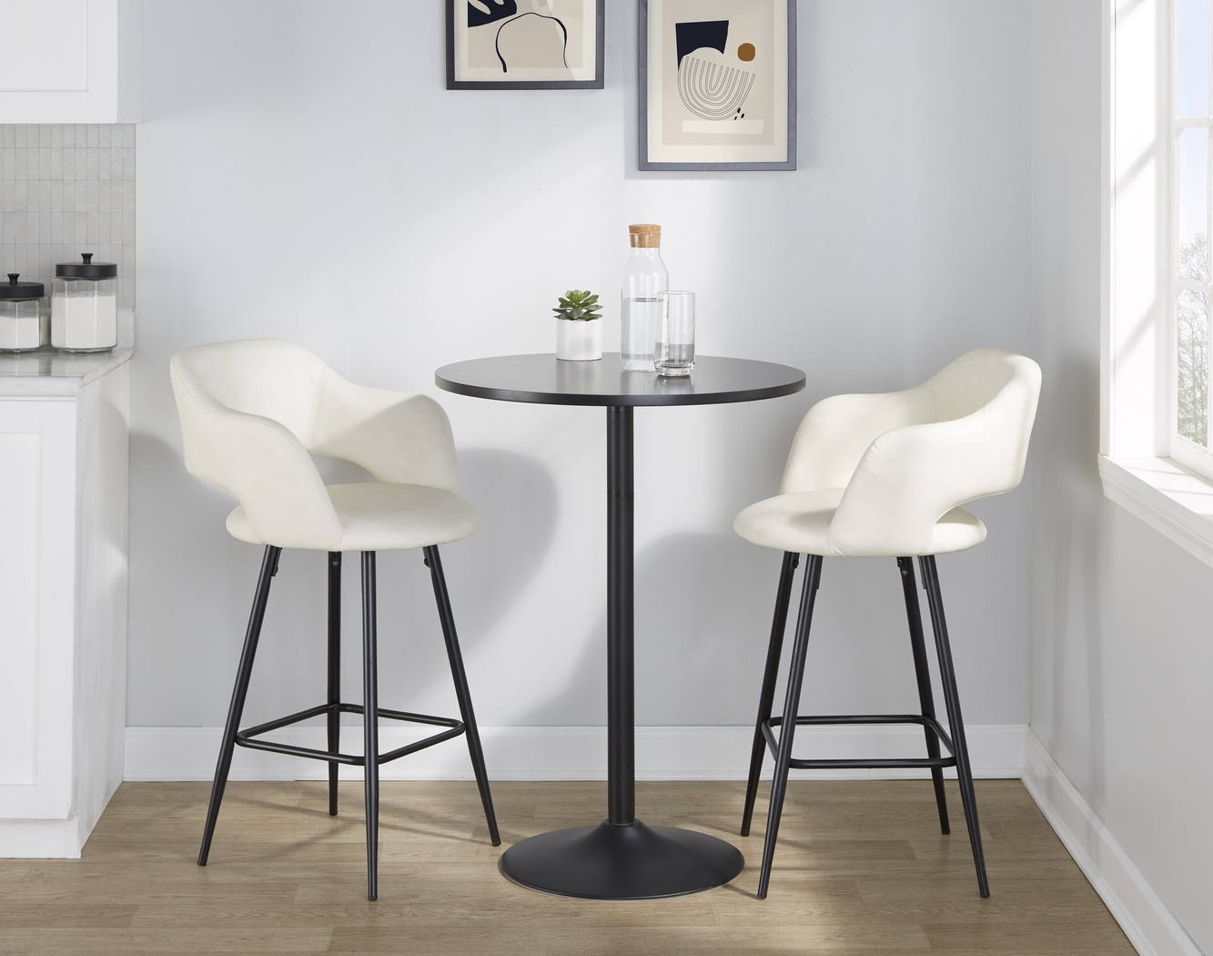 Jouett Cream Counter Height Stool, Set of 2 - Thumbnail - Image 2