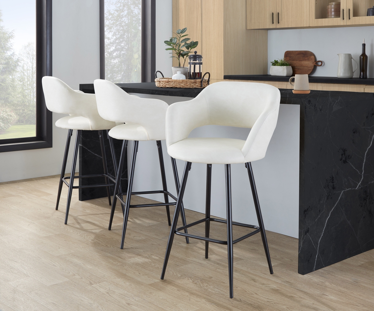 Jouett Cream Counter Height Stool, Set of 2 - Thumbnail - Image 3