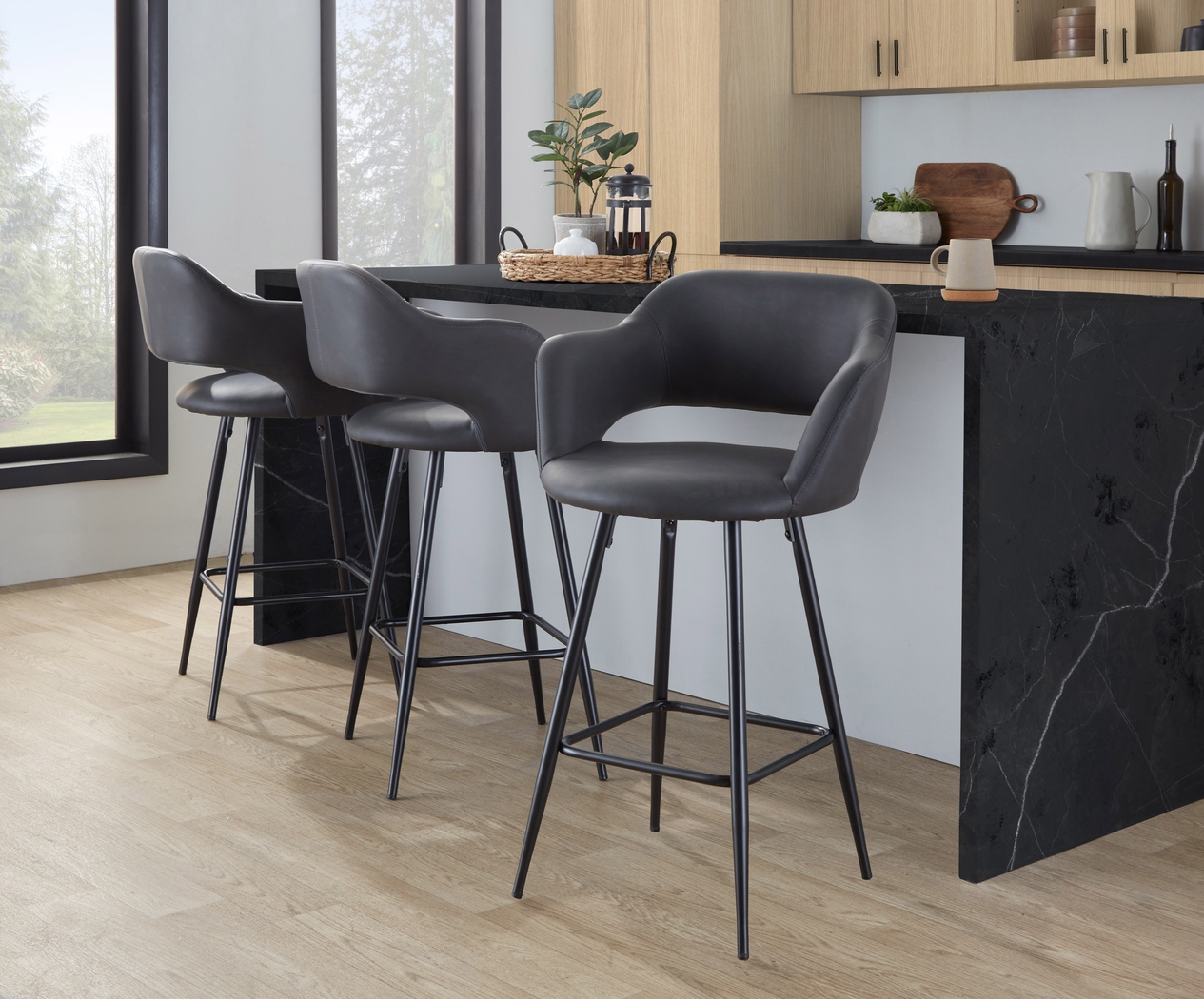 Jouett Gray Counter Height Stool, Set of 2 - Thumbnail - Image 3