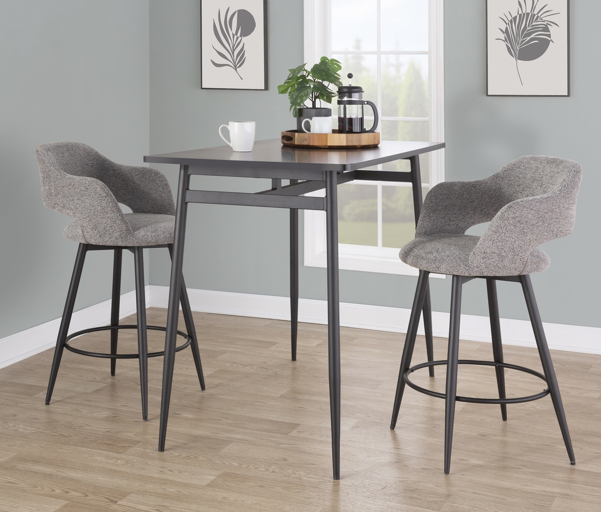 Jouett II Gray Swivel Counter Height Stool, Set of 2 - Thumbnail - Image 2
