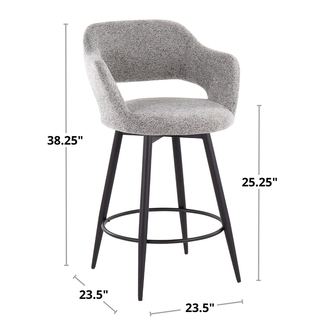 Jouett II Gray Swivel Counter Height Stool, Set of 2 - Thumbnail - Image 7