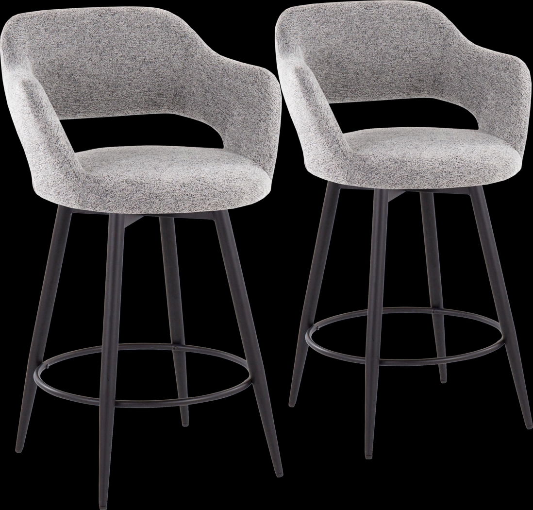 Jouett II Gray Swivel Counter Height Stool, Set of 2 - Thumbnail - Image 1